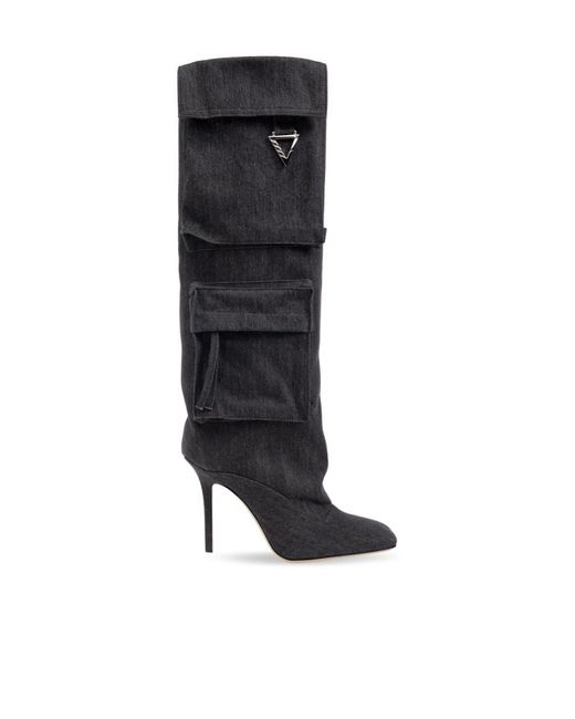 The Attico Black The Sienna Heeled Knee-High Boots