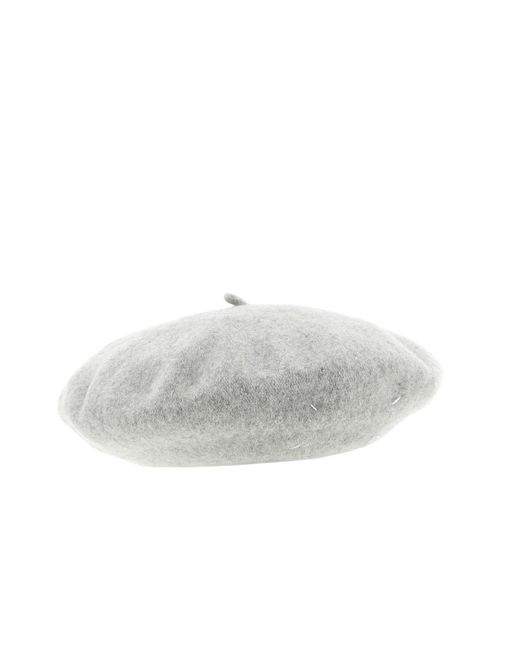 Maison Margiela White Beret Hat for men