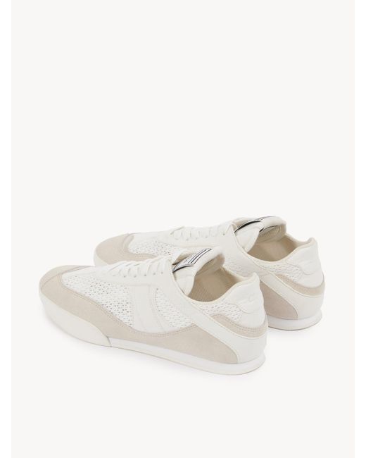 Chloé White Chloé Kick Mesh Panel Sneakers