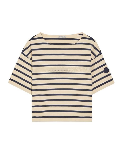 Moncler White Striped Cotton T-Shirt