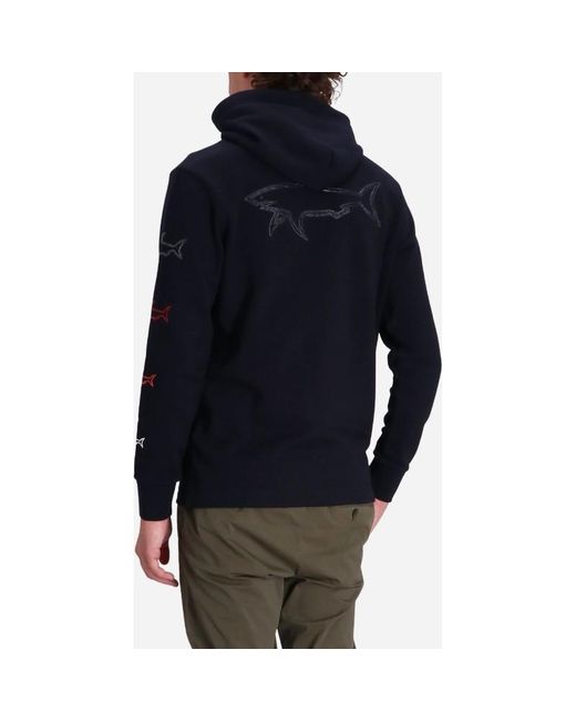 Paul & Shark Blue Hooded Long-Sleeved Sweater for men