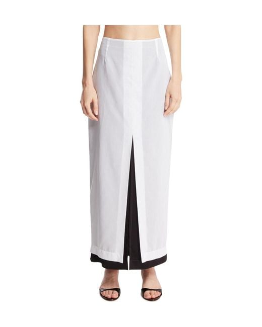 The Row White Ismara Layered Maxi Skirt