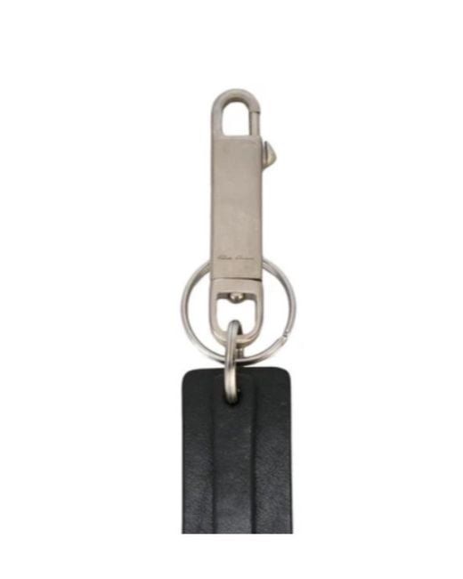 Rick Owens White Logo Keychain for men