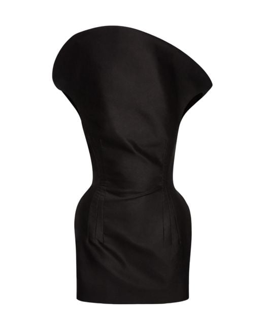 Magda Butrym Black Sculpted Cotton Mini Dress