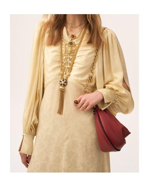 Chloé Natural Chloé Ruched Maxi Dress