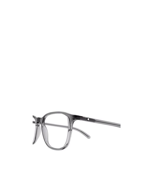 Montblanc White Eyewear Square Frame Glasses for men