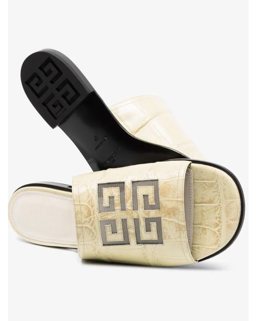 Givenchy White 4G Mesh Logo Sandals