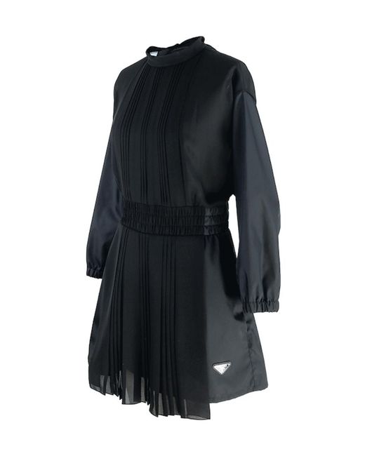 Prada Black Stand-Up Collar Dress