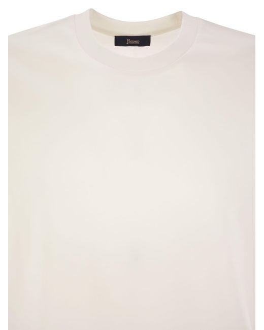 Herno White Cotton Jersey T-Shirt for men
