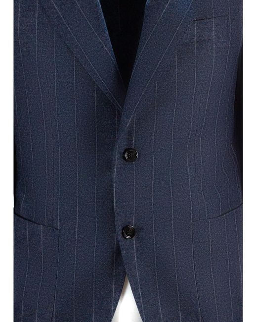 Lardini Blue Single Breasted Striped Blazer for men