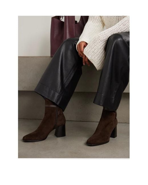 Jimmy Choo Brown Leather Trim Ankle Boots