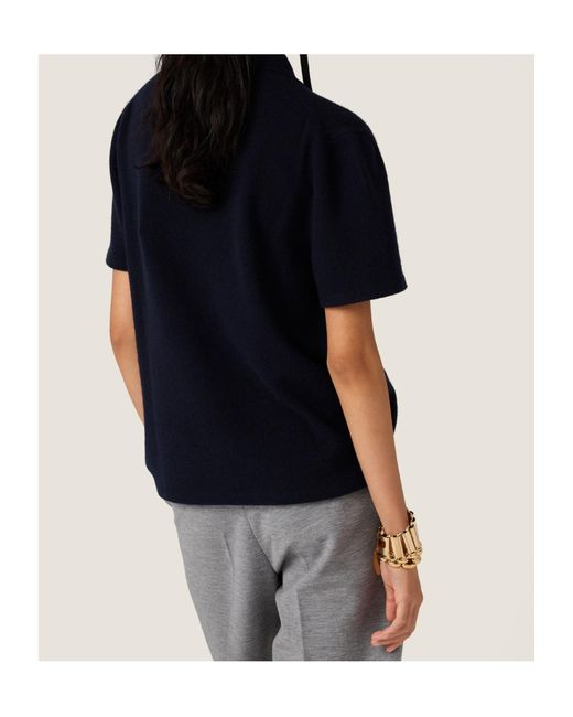 Miu Miu Blue Cashmere Polo Shirt