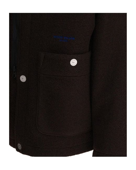 Stone Island Black Embroidered-Logo Jacket for men