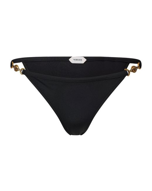 Versace Black Stylish Bikini Bottoms