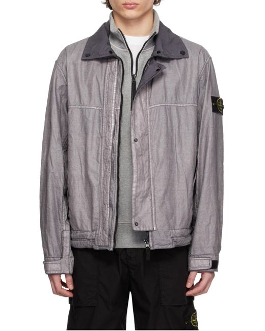 Stone Island Gray Raw Plated-Ovd Jacket for men