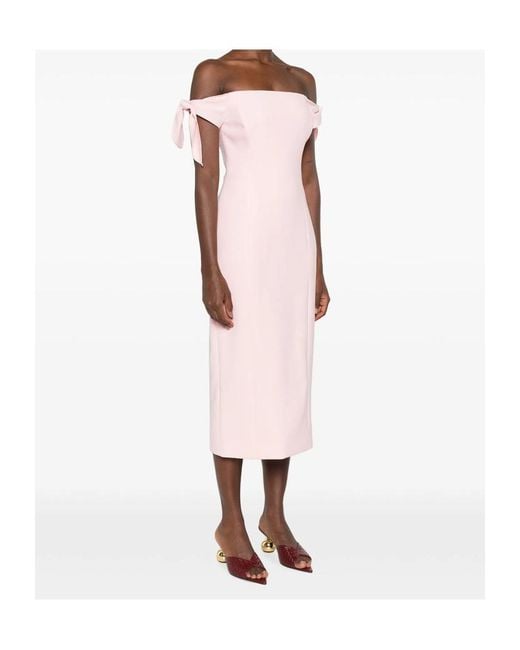 Carolina Herrera Pink Off-The-Shoulder Dress