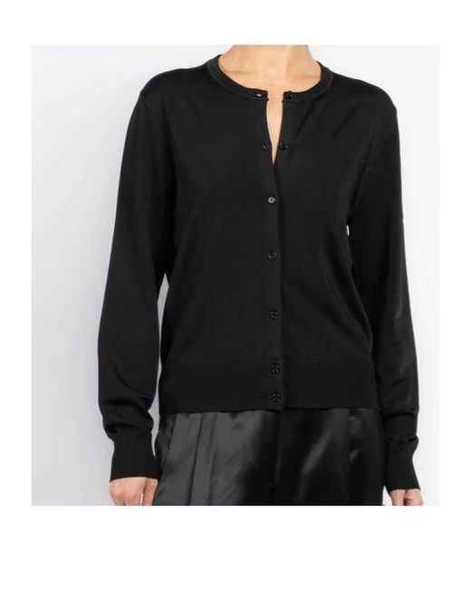 Filippa K Black Glossy Buttoned Cardigan