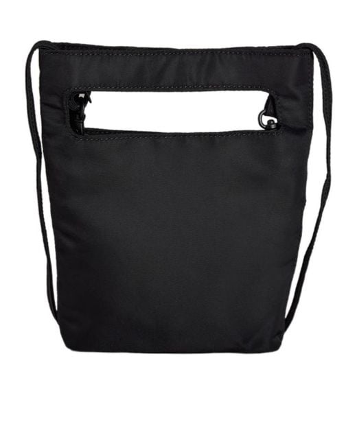 Y-3 Black Logo Printed Mini Tote Bag for men