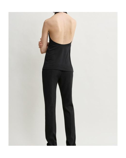 Totême  Black Twisted Jersey Halter Top