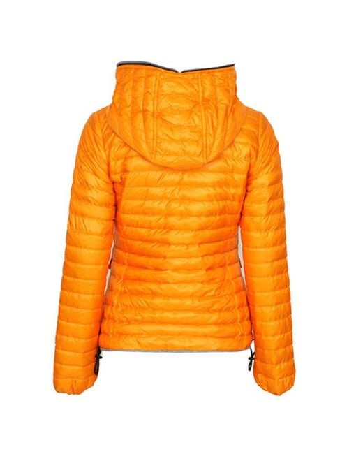 Duvetica Orange Quilted Hooded Down Jacket