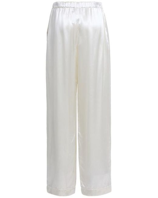 Fabiana Filippi White Satin Wide-Leg Pants