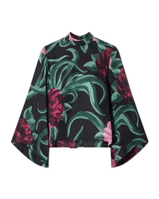 LaDoubleJ Green Make An Exit Floral Top