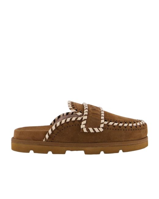 Mou Brown Slingback Mules