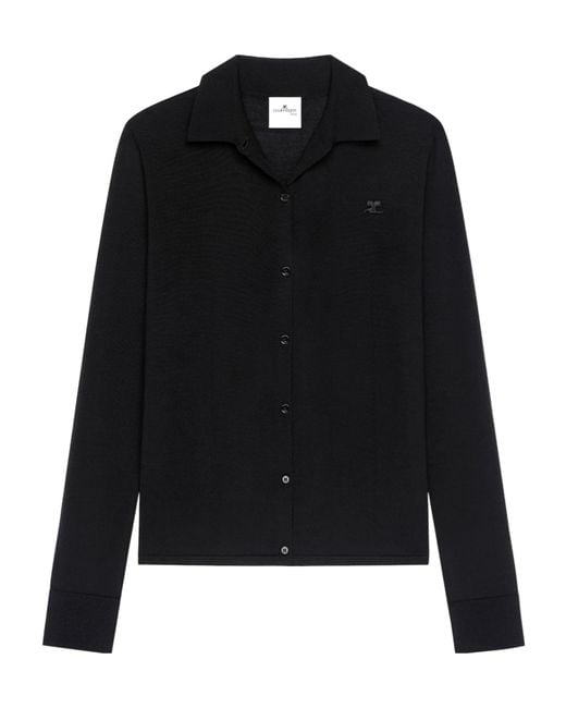 Courreges Black Courrèges Button-Up Polo Cardigan