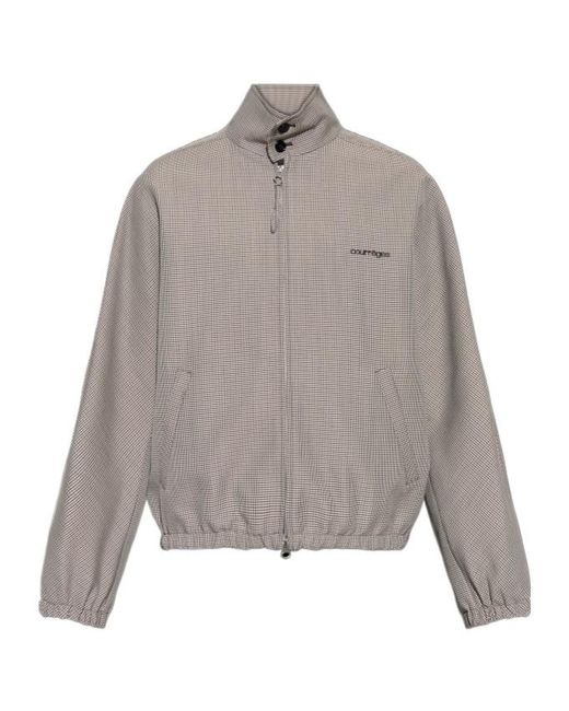 Courreges Gray Houndstooth Casual Jacket for men