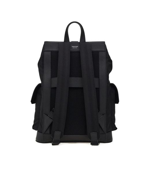 Ferragamo Black Utility Backpack With Hug Buckle for men