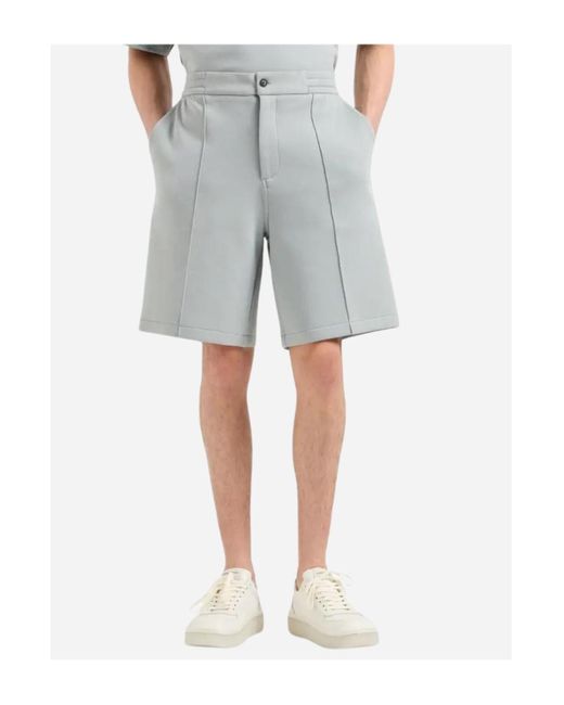 Emporio Armani Gray Straight-Leg Bermuda Shorts for men