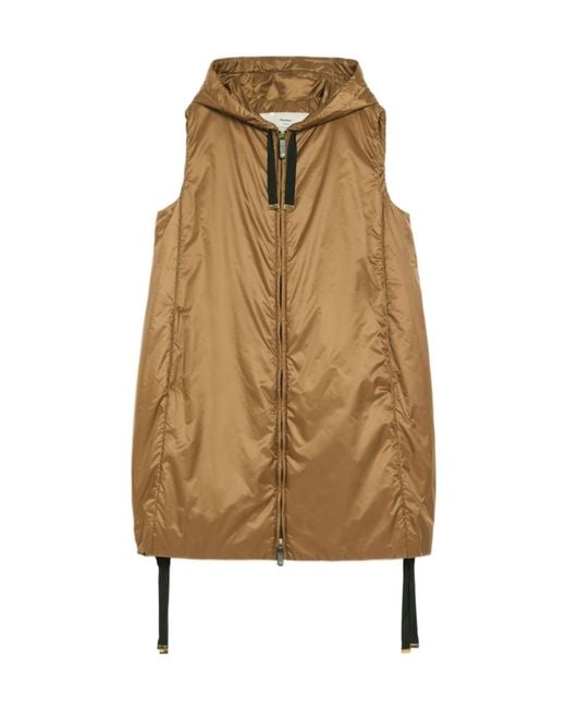 Max Mara Natural The Cube Sleeveless Hooded Puffer Jacket