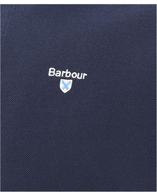 Barbour Blue Piqué Logo Polo Shirt for men