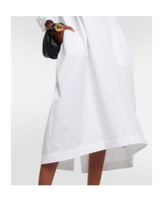 Jil Sander White Cotton Poplin Shirt Dress