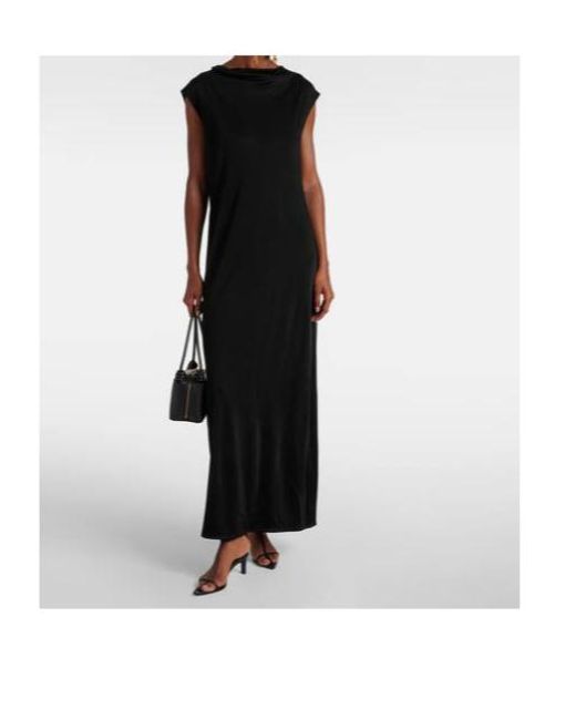 Jil Sander Black Tie-Detail Midi Dress