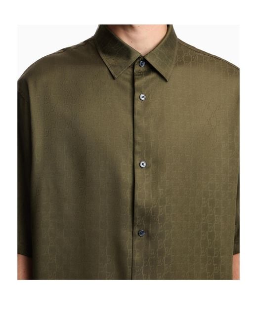 Emporio Armani Green Short-Sleeved Shirt for men