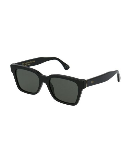 Retrosuperfuture Black America Rectangular Frame Sunglasses for men