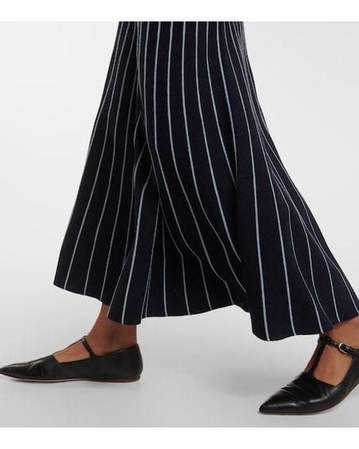 Gabriela Hearst Blue Striped Maxi Skirt