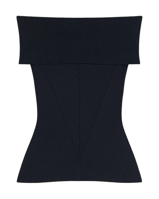 Givenchy Blue Off-The-Shoulder Top