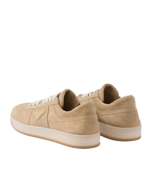 Prada Natural Downtown Suede Sneakers for men