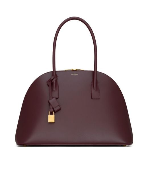 Saint Laurent Purple Duffle Sac De Jour Souple En Cuir