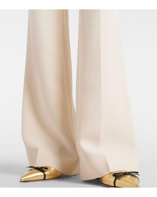 Valentino White Cady Couture Silk Flared Pants