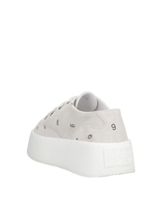MM6 by Maison Margiela White Printed Low-Top Casual Shoes