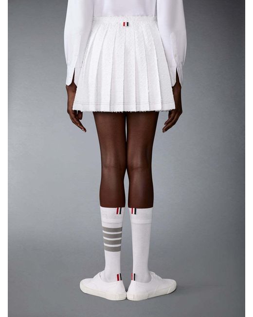 Thom Browne White Textured Drawstring Skirt