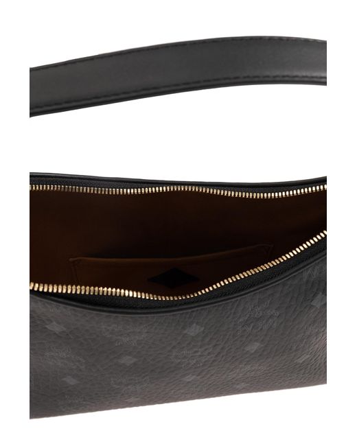 MCM Black Aren Small Hobo Shoulder Bag