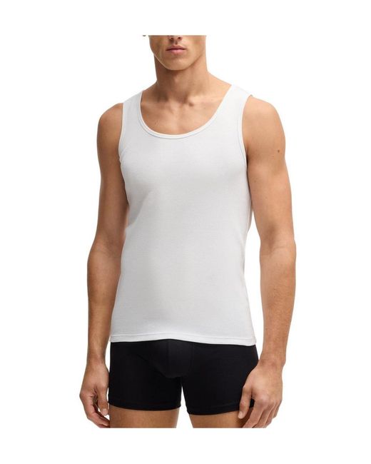 Boss White Sleeveless Pullover Vest for men