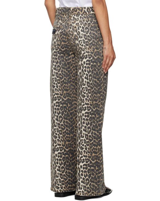 Ganni Gray High-Rise Wide-Leg Jeans