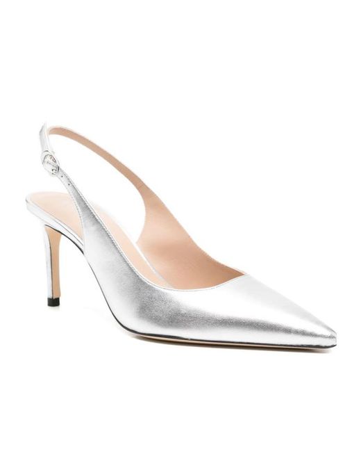 Stuart Weitzman White Pointed-Toe High-Heeled Sandals