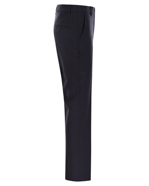 Weekend by Maxmara Blue Canon Wool Cigarette Trousers