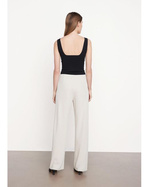 Vince White High-Waist Wide-Leg Trousers